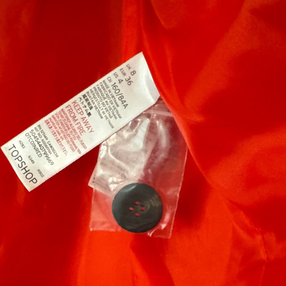 Topshop Bold Red Blazer Coat - Picture 3 of 5